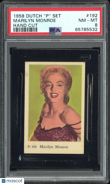 1958 DUTCH "P" SET MARILYN MONROE #192 POP 1. NONE HIGHER! PSA 8