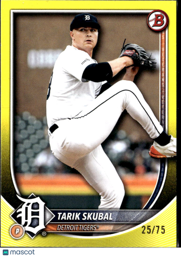 Tarik Skubal 2025 Bowman Yellow /75 Detroit Tigers