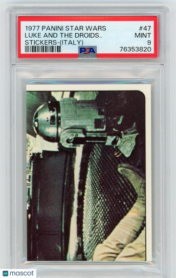 1977 Panini Stickers Star Wars (Italy) Luke And The Droids.. . #47 PSA 9