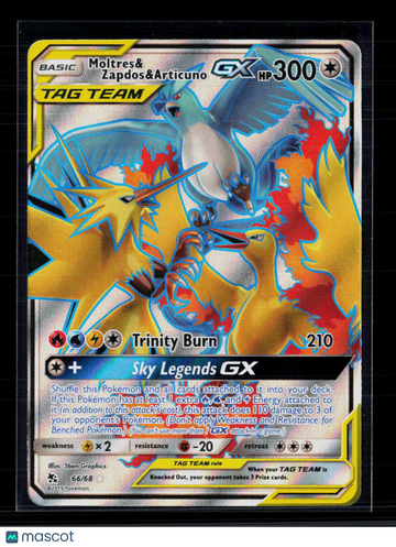 2019 Hidden Fates Moltres & Zapdos & Articuno GX Holo Ultra Rare #66/68