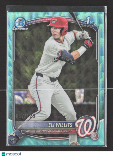 2024 Bowman Chrome Eli Willits #BDC-1 Aqua Lunar Glow Refractor /123