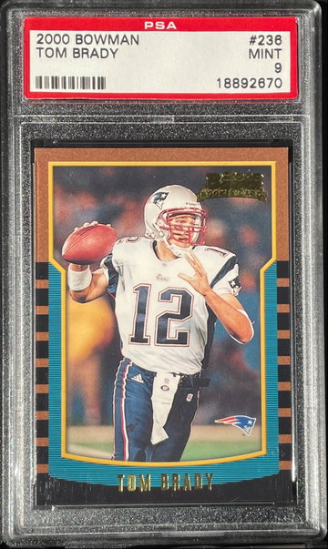 Tom Brady 2000 Bowman RC Rookie PSA 9