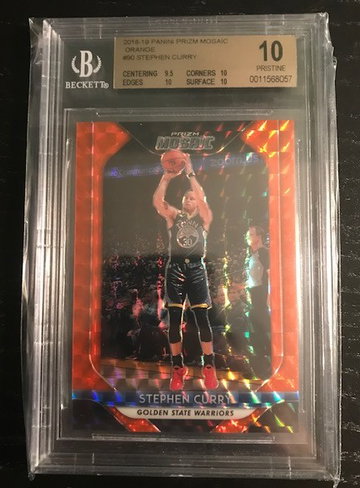 Stephen Curry 2018 Prizm mosaic orange rookie /99 bgs 10 pristine