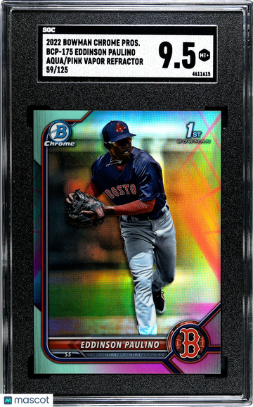 2022 Bowman Chrome Prospects Eddison Paulino Aqua/Pink Vapor Ref. /125 SGC 9.5