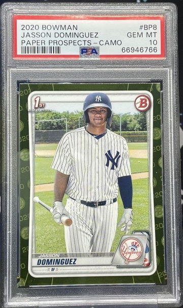 2020 Bowman Paper Prospects Camo Rookie RC #BP-8 Jasson Dominguez PSA 10