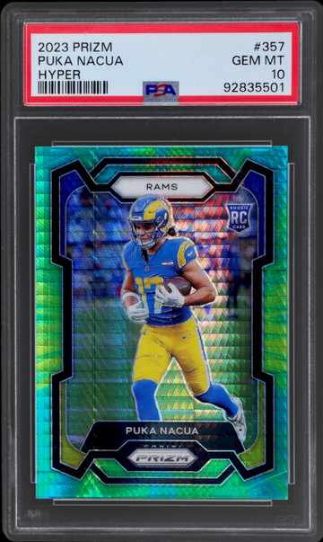 2023 Panini Prizm Puka Nacua Hyper Prizm PSA 10 RC