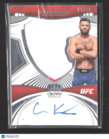 2023 Panini Chronicles Crown Royale Calvin Kattar #SL-CKT Fighter-Worn/Used Material 85/99 Auto
