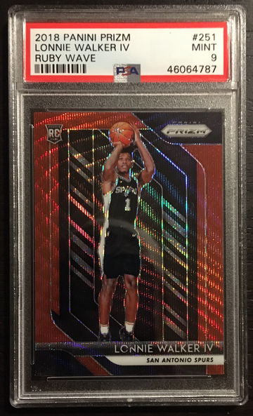 2018 Panini Prizm Ruby Wave Lonnie Walker Rookie RC #252 PSA 9