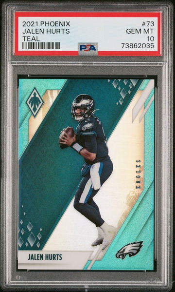 2021 Phoenix Jalen Hurts #'d 136/150 Teal Prizm Philadelphia Eagles PSA 10
