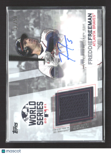 2022 Topps World Series Champion Autograph Relic Freddie Freeman #WCAR-FF /50 Game-Used Memorabilia