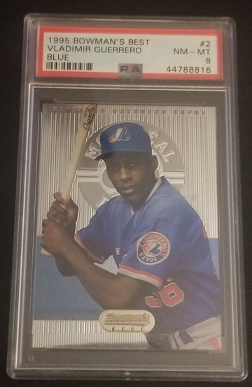 1995 Bowman's Best Vladimir Guerrero RC Blue PSA 8