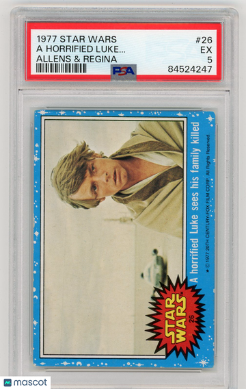 1977 Star Wars Allens & Regina A Horrified Luke.. . #26 PSA 5