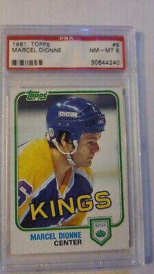 1981 82 Topps #9 Marcel Dionne Los Angeles Kings Hall of Fame PSA 8