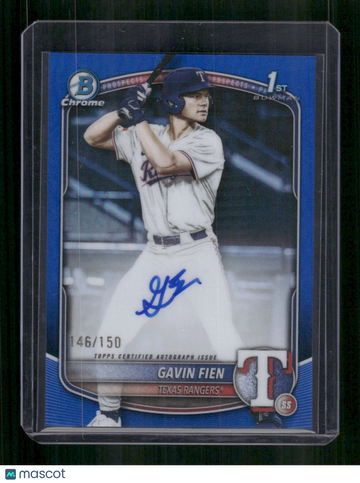2025 Bowman Chrome Gavin Fien #CPA-GF Blue Refractor /150 Auto Blue
