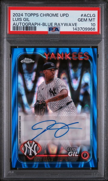 2024 Chrome Update Autographs Blue Raywave Refractors Luis Gil #ACLG /150 PSA 10