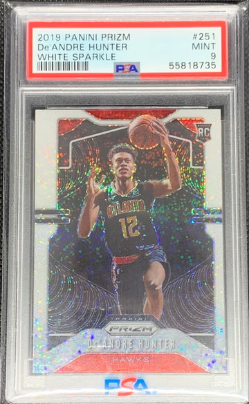2019-20 Panini Prizm De'Andre Hunter White Sparkle SSP Rookie PSA 9 MINT