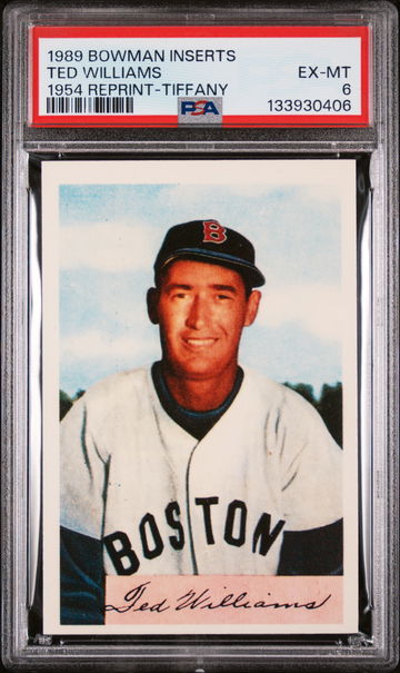 1989 Bowman Inserts 1954 Reprint-Tiffany Ted Williams PSA 6