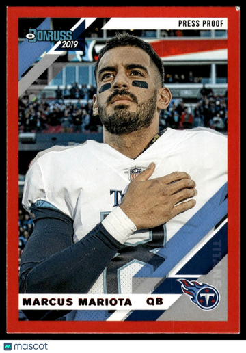 2019 Donruss Marcus Mariota #243V Press Proof Red