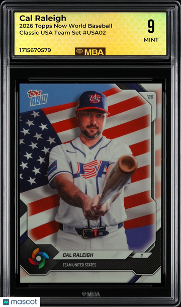 2026 Topps Now World Baseball Classic Cal Raleigh #USA02 USA Team Set MBA 9