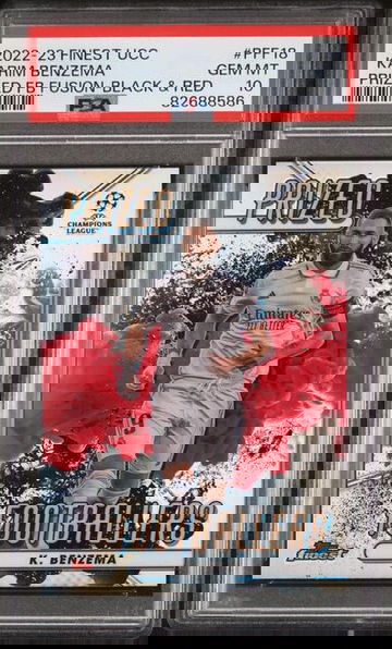 2022-23 Topps Finest UCL Benzema Prized Footballers RED BLACK Fusion SSP PSA 10!