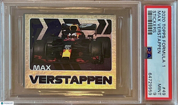 PSA 9 RC Max Verstappen 2020 Topps F1 Formula One Rookie Sticker Horizontal Holo