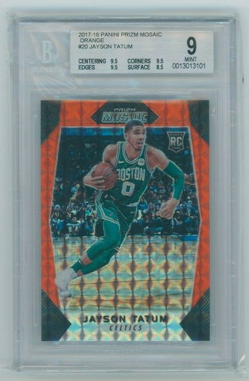 Jayson Tatum RC 2017 Panini Prizm Mosaic #20 Orange Prizm Rookie BGS 9
