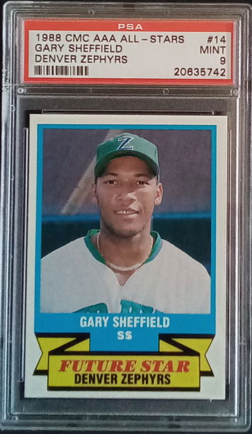 1988 CMC AAA All-Stars #14 Gary Sheffield Denver Zephyrs Pre-Rookie PSA MT 9