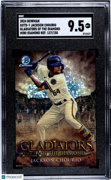 2024 Bowman Jackson Chourio #GOTD-7 Gladiators Of The Diamond Mini Diamond Refractor SGC 9.5