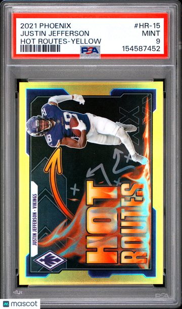 2021 Panini Phoenix Hot Routes Justin Jefferson #HR-15 Yellow /75 PSA 9