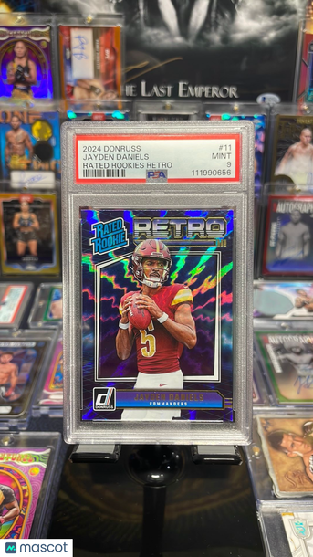 Graded 2024 Panini Donruss Rated Rookies Retro Jayden Daniels #11 PSA 9 Football Card