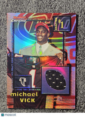 2001 Bowman Chrome #DJ-MV Michael Vick Refractor Rookie RC Jersey Relic