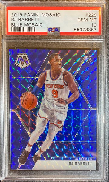 2019 Panini Mosaic Blue RJ Barrett ROOKIE #229 RC #’d /99 PSA 10 GEM MINT POP (8)