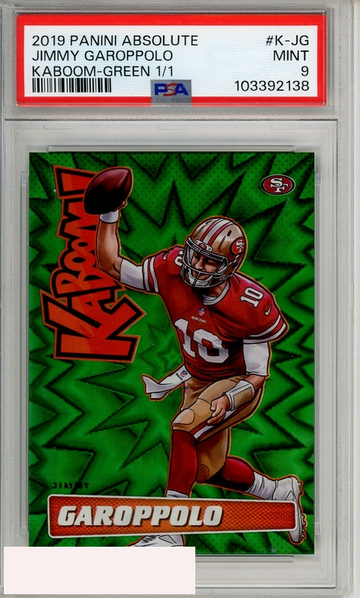 2019 PANINI ABSOLUTE KABOOM! JIMMY GAROPPOLO #K-JG GREEN 1 OF 1 PSA 9 MINT