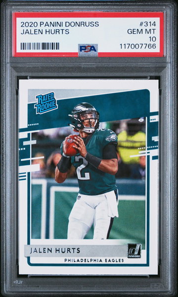 2020 Panini Donruss Rated Rookie Jalen Hurts #314 PSA 10