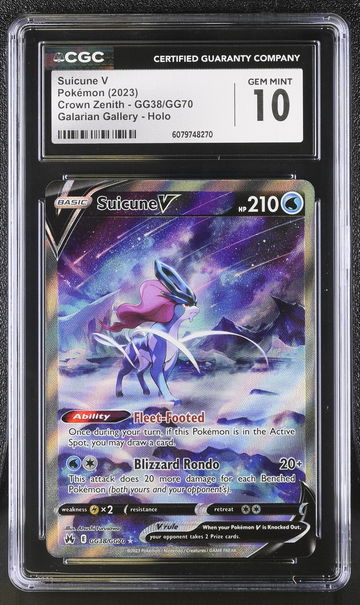 2023 Pokemon Crown Zenith Galarian Gallery Suicune V #GG38/GG70 Holo CGC 10