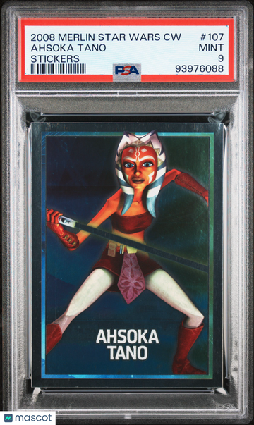 2008 Merlin Star Wars II: The Clone Wars Stickers Ahsoka Tano #107 PSA 9