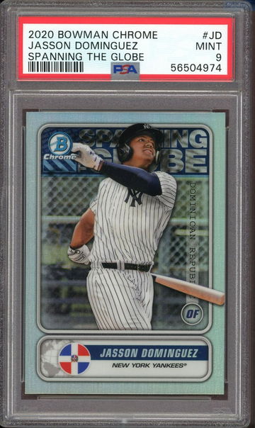 2020 Bowman Chrome Spanning the Globe # JD Jasson Dominguez New York Yankees NY PSA 9