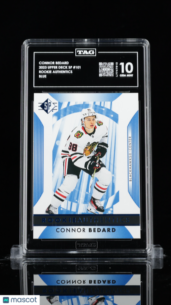 2023-24 Upper Deck SP Hockey Connor Bedard #101 Blue Rookie TAG 10