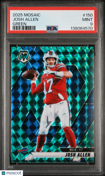 2025 Panini Mosaic Josh Allen Green PSA 9