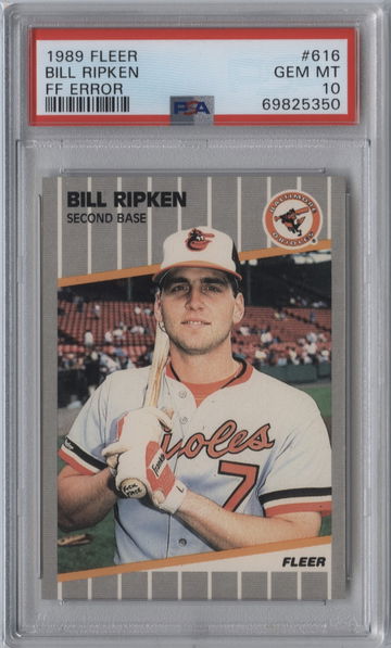 1989 Fleer #616 Bill Ripken FF (F*ck Face) Error MINT PSA 10