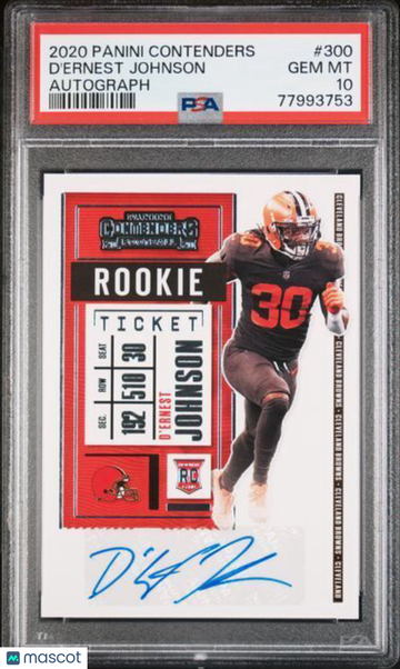 2020 Panini Contenders D'ernest Johnson #300 Autograph PSA 10