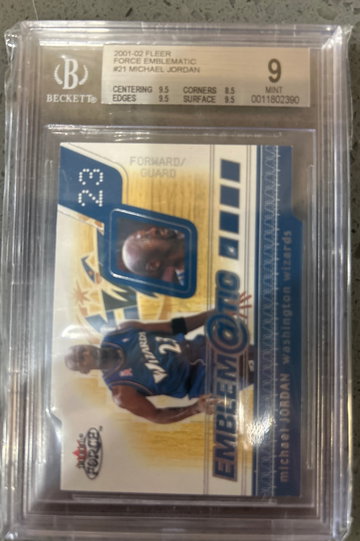 2001-02 Fleer Force Emblematic Michael Jordan BGS 9