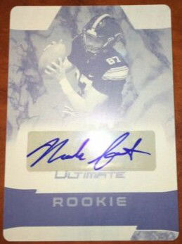 Noah Fant 2019 Leaf Ultimate Draft Rookie Signatures Printing Plate Cyan 1 of 1
