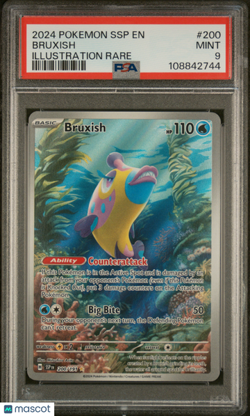 2024 Pokemon SSP EN-Surging Sparks Bruxish Illustration Rare PSA 9 #200