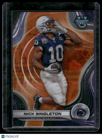 2024 Bowman University Best Nick Singleton #26 Orange Refractor SN