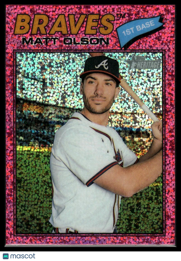 2026 Topps Heritage Matt Olson #194 Chrome Pink Sparkle Refractors