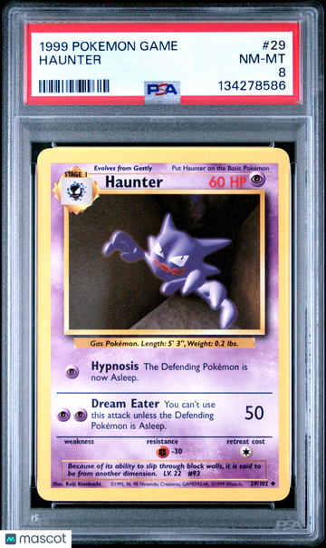 1999 Pokemon Game Haunter PSA 8 #29