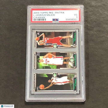 2003 Topps Rookie Matrix D. Milicic L. James C. Kaman PSA 3