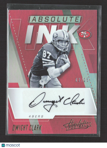 2017 Panini Absolute Absolute Ink Dwight Clark #AI-DCL Red /25