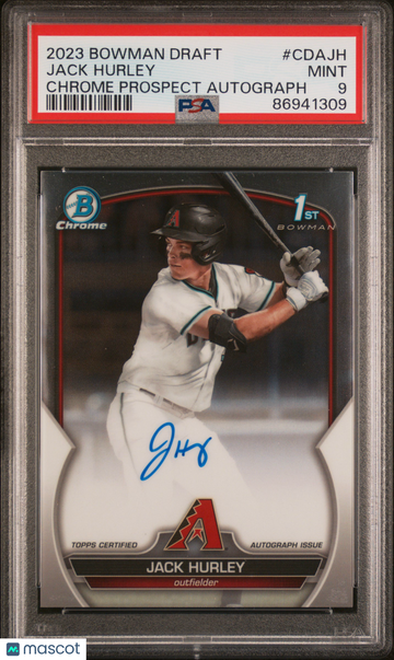 2023 Bowman Draft Chrome Prospect Autograph Jack Hurley #CDAJH PSA 9
